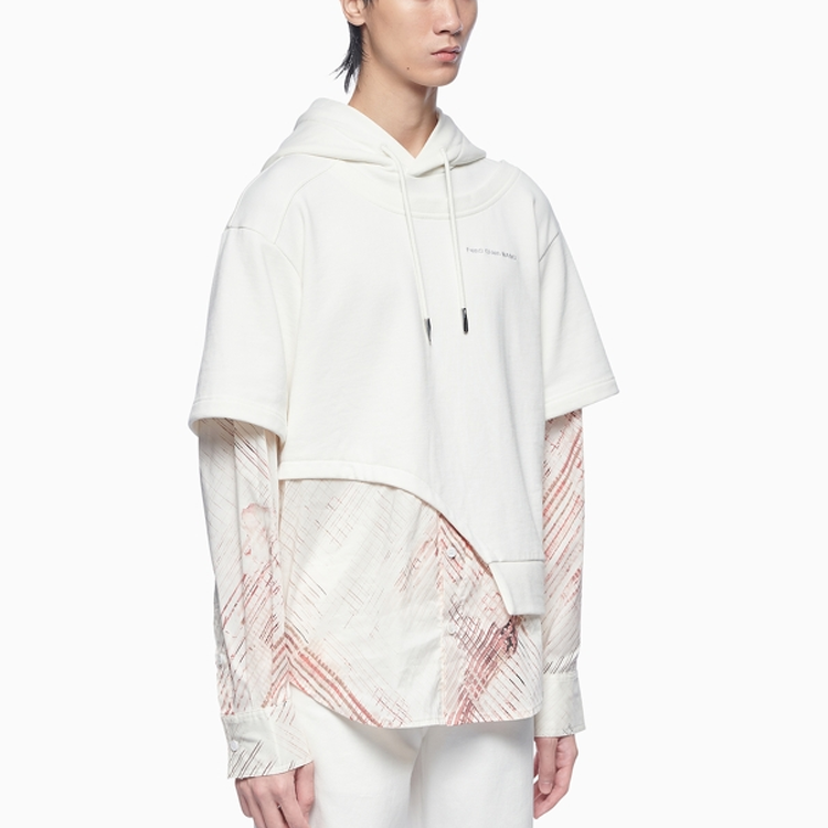 Purchase Feng Chen Wang SS22 拼接解構設計連帽衫 白色 男款 FS13HOO401