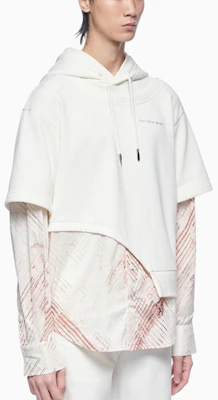 Feng Chen Wang SS22 拼接解構設計連帽衫 白色 男款 FS13HOO401 Purchase Feng Chen Wang SS22 拼接解構設計連帽衫 白色 男款 FS13HOO401