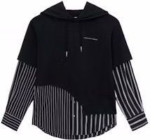 Feng Chen Wang SS22 Deconstructed Striped Print Hoodie Black FS13HOO401B Feng Chen Wang SS22 Deconstructed Striped Print Hoodie Black FS13HOO401B