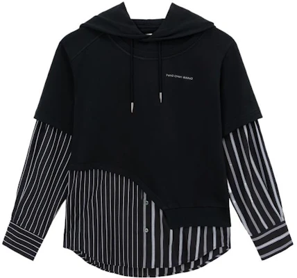 Feng Chen Wang SS22 Deconstructed Striped Print Hoodie Black FS13HOO401B Buy Feng Chen Wang SS22 Deconstructed Striped Print Hoodie Black FS13HOO401B