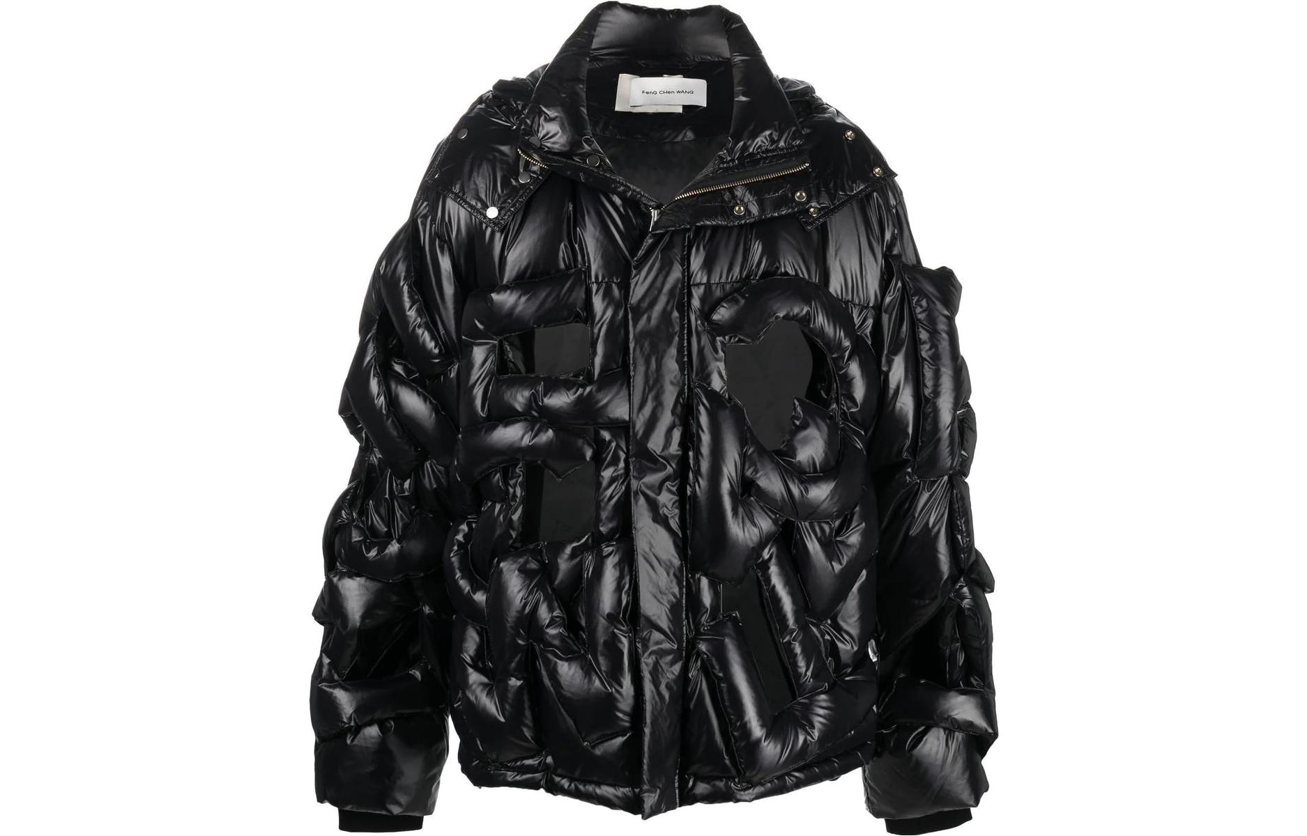 Feng Chen Wang SS22 Letter Logo Long-Sleeve Jacket Unisex Black FF12JAC119
