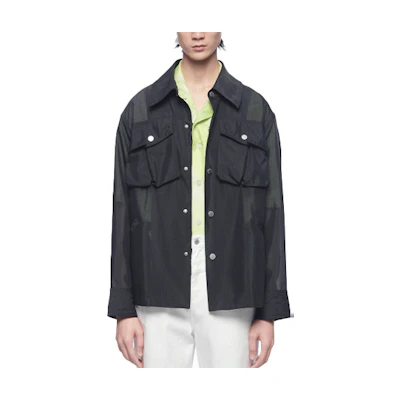 Feng Chen Wang SS22 Multi-Pocket Black Long Sleeve Jacket for Men. FS13JAC105