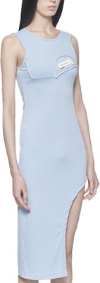 FENG CHEN WANG SS22 Vestido Azul Sólido Sin Mangas Cuello Redondo FWS13DR11 Shop FENG CHEN WANG SS22 Vestido Azul Sólido Sin Mangas Cuello Redondo FWS13DR11