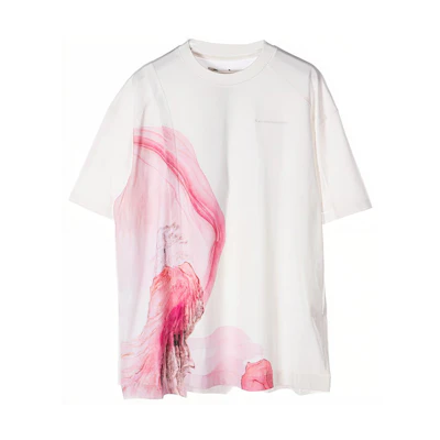 FENG CHEN WANG SS22 Watercolor Print Short Sleeve T-Shirt White Men’s FMS13TS09