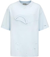 Feng Chen Wang SS23 Distressed Double Collar T-Shirt Light Blue. FMS15TS01 Feng Chen Wang SS23 Distressed Double Collar T-Shirt Light Blue. FMS15TS01
