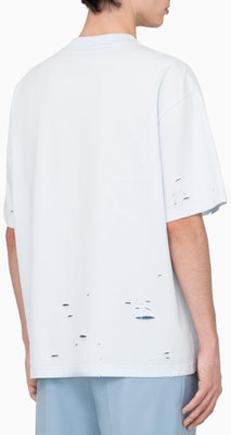 Feng Chen Wang SS23 Camiseta Cuello Doble Desgastada Azul Claro. FMS15TS01 Shop Feng Chen Wang SS23 Camiseta Cuello Doble Desgastada Azul Claro. FMS15TS01