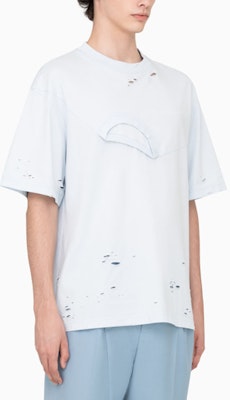 Feng Chen Wang SS23 Camiseta Cuello Doble Desgastada Azul Claro. FMS15TS01 Purchase Feng Chen Wang SS23 Camiseta Cuello Doble Desgastada Azul Claro. FMS15TS01