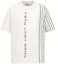 Buy Camiseta Feng Chen Wang SS23 Blanca a Rayas Ajuste Suelto con Patchwork. FMF14TS05
