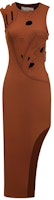 Feng Chen Wang SS23 Brown Sleeveless Midi Dress with Cutout Design FWS15DR07 Feng Chen Wang SS23 Brown Sleeveless Midi Dress with Cutout Design FWS15DR07