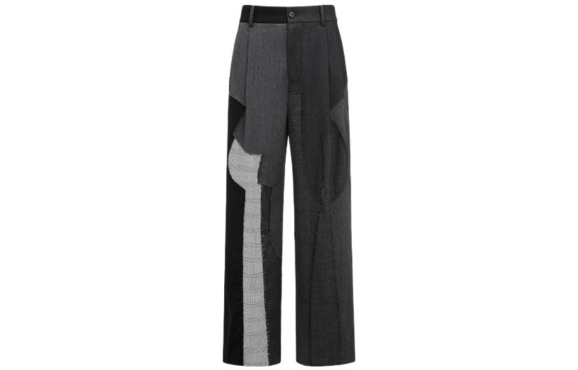 Feng Chen Wang SS23 Color-Block Mid-Rise Casual Pants Men’s Grey. FUS15TR16