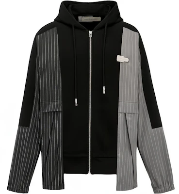Feng Chen Wang SS23 Patchwork Striped Zip Hoodie Unisex Black FMF14HD05 Buy Feng Chen Wang SS23 Patchwork Striped Zip Hoodie Unisex Black FMF14HD05