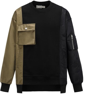 Sudadera Feng Chen Wang SS23 Phoenix Black Khaki Colorblock Bordado. FMF14SS02 Order Sudadera Feng Chen Wang SS23 Phoenix Black Khaki Colorblock Bordado. FMF14SS02