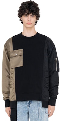 Sudadera Feng Chen Wang SS23 Phoenix Black Khaki Colorblock Bordado. FMF14SS02 Lookbook Sudadera Feng Chen Wang SS23 Phoenix Black Khaki Colorblock Bordado. FMF14SS02