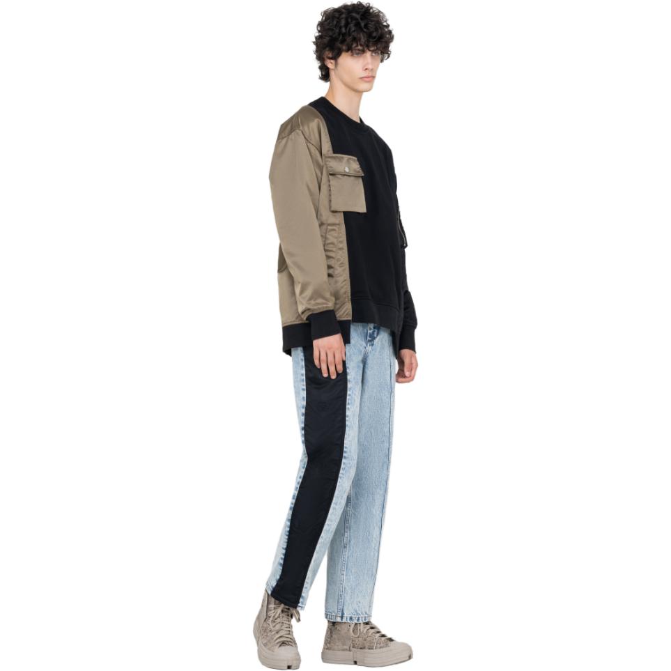 Purchase Sudadera Feng Chen Wang SS23 Phoenix Black Khaki Colorblock Bordado. FMF14SS02