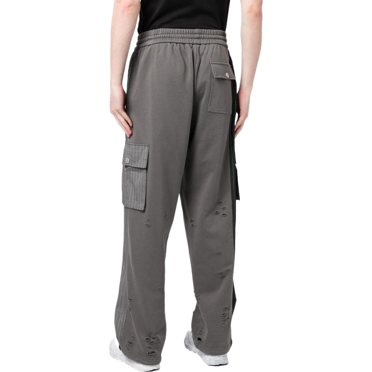 Shop Pantalones Grises Rectos a Rayas de Talle Alto FENG CHEN WANG SS23 Hombre. FMS15TR10
