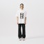 Shop Camiseta Unisex Feng Chen Wang SS24 Blanca con Estampado de Hojas y Tinte Natural FMS17TS08W
