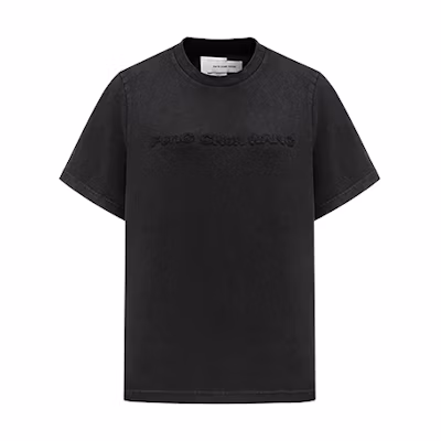 Feng Chen Wang SS24 Washed Logo Unisex Black Crewneck T-Shirt. FWS17TS07