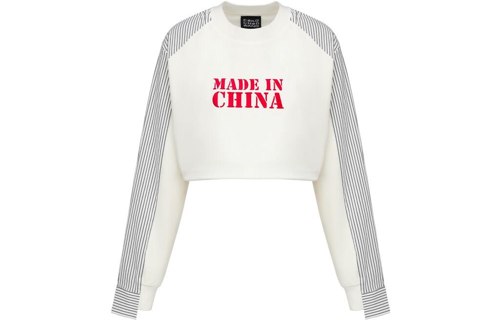 Feng Chen Wang Striped Letter Long-Sleeve Sweatshirt FWSRW2SS02