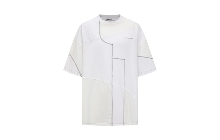 Order Camiseta unisex blanca Feng Chen Wang de manga corta con diseño deconstruido. FMS17TS05