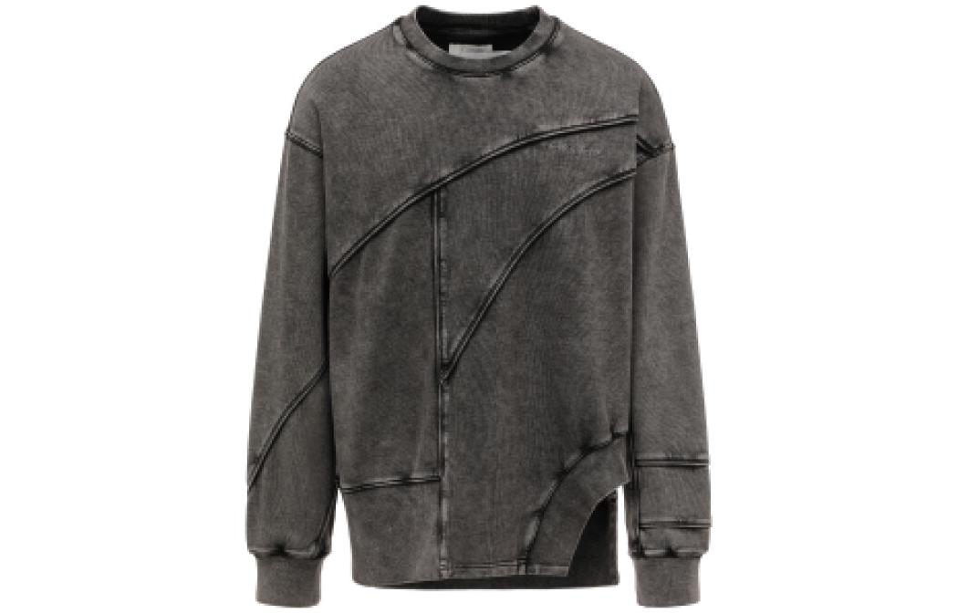 Feng Chen Wang Washed Deconstructed Pullover Sweatshirt Men’s Black FMF16HD07B