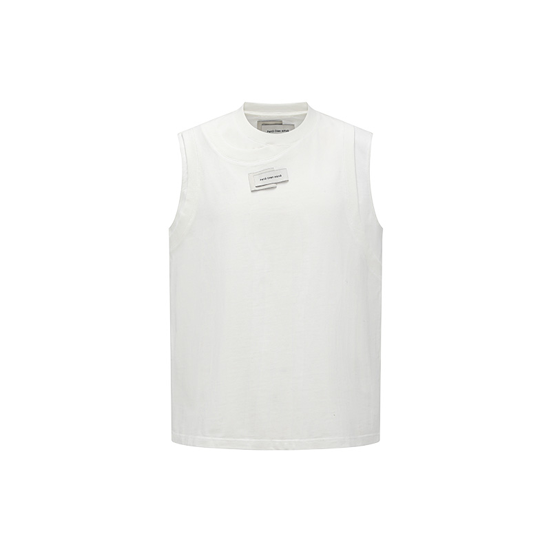 Feng Chen Wang White Deconstructed 2-in-1 Sleeveless Tank Unisex FUS21VS01