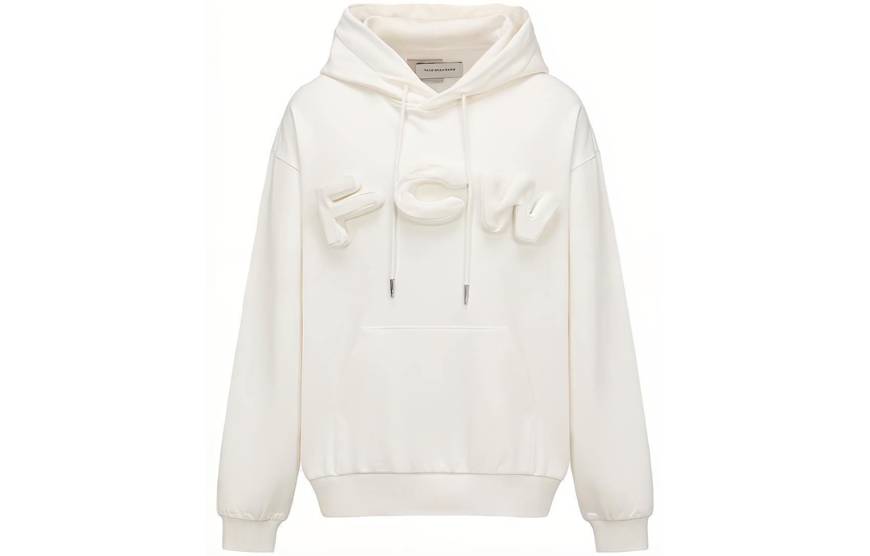 FENG CHEN WANG White Patchwork Hoodie Unisex. FF12HOO401