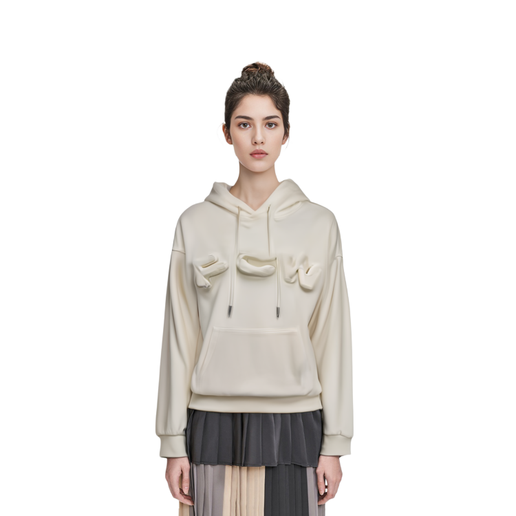 Shop Sudadera Unisex FENG CHEN WANG Blanca con Diseño Patchwork. FF12HOO401