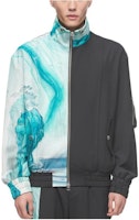 FENG CHEN WANG x Piaggio SS22 Scenic Print Colorblock Jacket Black Mens. FMPIAJK01 FENG CHEN WANG x Piaggio SS22 Scenic Print Colorblock Jacket Black Mens. FMPIAJK01