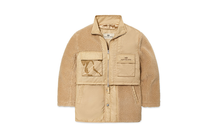 Feng Chen Wang x UGG Collaboration Beige Deconstructed Zip Jacket Unisex. 1154991-SAN