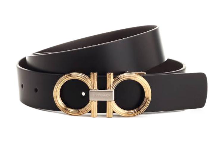 Order FERRAGAMO 黑色小牛皮腰带带标志雕刻扣 6702640764848