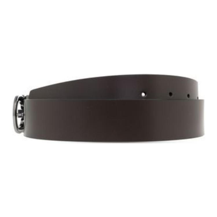 FERRAGAMO  Black Calfskin Leather Belt with Patchwork Design. 6787830776310TMONE 圖 4
