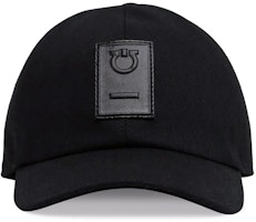 Ferragamo Black Cotton Patch Baseball Cap 771442 Ferragamo Black Cotton Patch Baseball Cap 771442