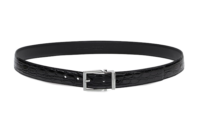 Cinturón Ferragamo Negro de Piel de Cocodrilo con Hebilla Gancio - 3cm Ancho. 670284764803 Lookbook Cinturón Ferragamo Negro de Piel de Cocodrilo con Hebilla Gancio - 3cm Ancho. 670284764803