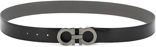 FERRAGAMO Black Leather Belt - Soft and Comfortable Logo Design 0764202 FERRAGAMO Black Leather Belt - Soft and Comfortable Logo Design 0764202