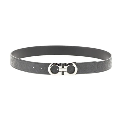 FERRAGAMO Black Leather Belt 3.3cm - Stylish & Versatile Accessory 724127675542NERO