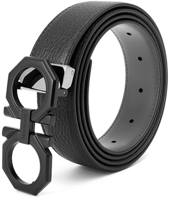 菲拉格慕 黑色皮革腰带带雕刻扣,宽3厘米。 6702660765786NERDA Shop 菲拉格慕 黑色皮革腰带带雕刻扣,宽3厘米。 6702660765786NERDA