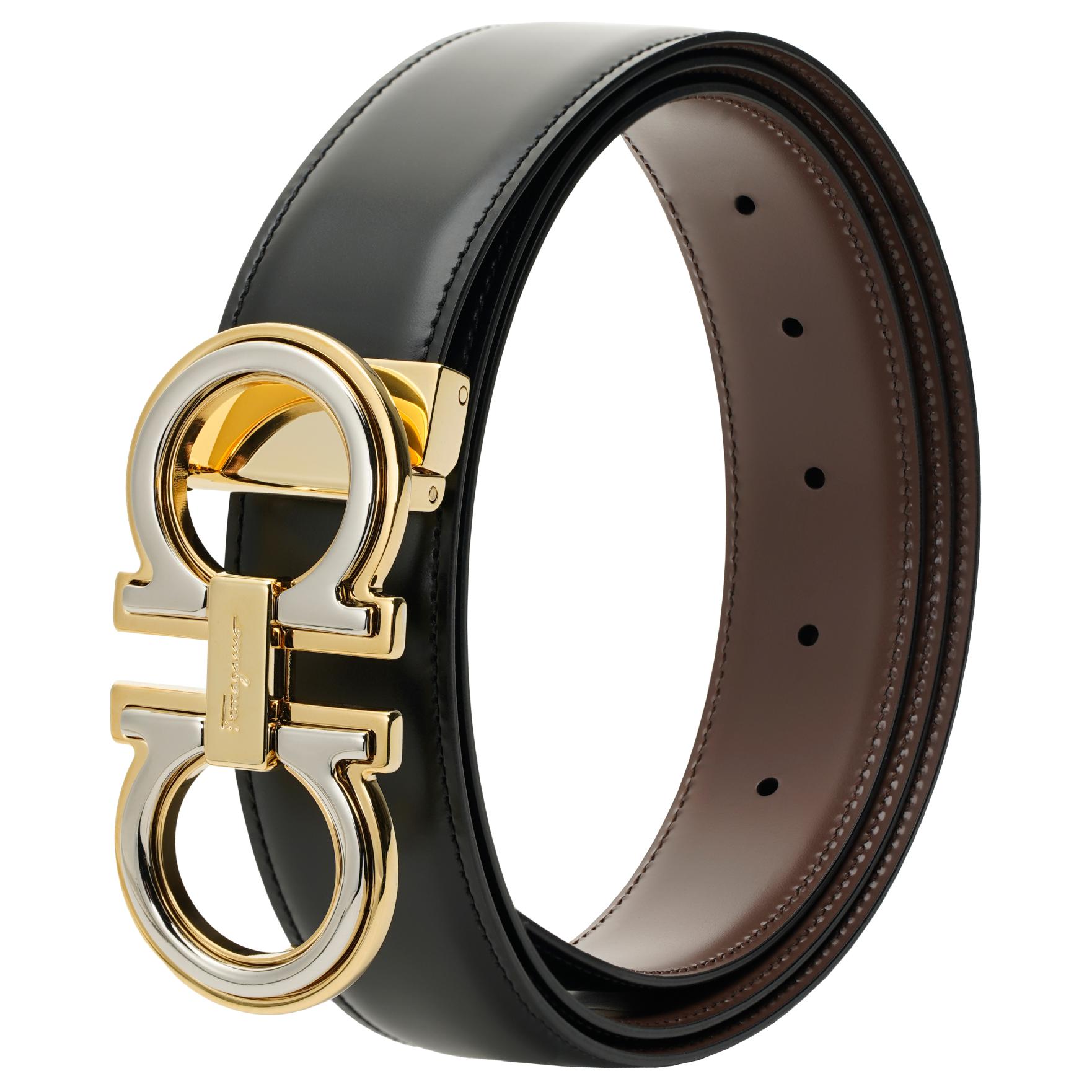 FERRAGAMO  Black Leather Belt with Logo Design, 3.5cm Width. 67A254764187NERO 圖 4