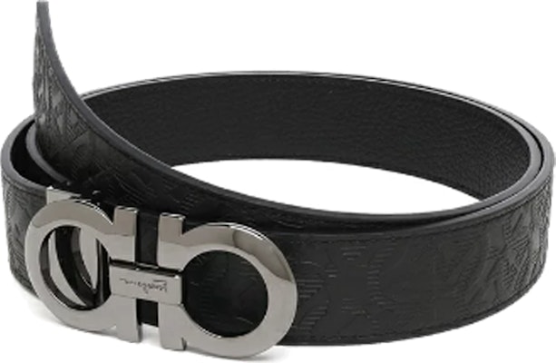 Ferragamo Tali Pinggang Kulit Hitam Logo Terukir Gesper Licin 3.5cm. 675542756372 Shop Ferragamo Tali Pinggang Kulit Hitam Logo Terukir Gesper Licin 3.5cm. 675542756372