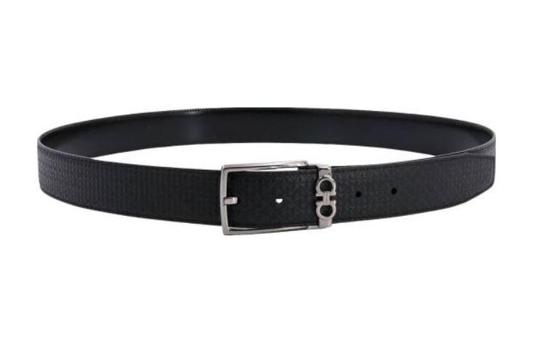 Ferragamo  Black Leather Belt with Smooth Buckle - Lightweight & Comfortable 67A037718382NERO 圖 2