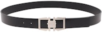 Buy Ferragamo 黑色皮带配光滑扣,宽度3厘米。 764797670251NERO