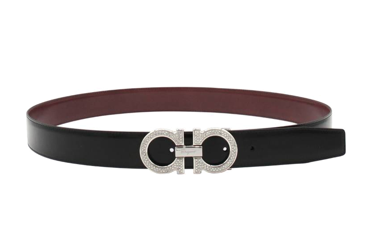 Order Ferragamo 黑色皮带，光滑扣头，极简设计，宽度3.5厘米 759443670201001