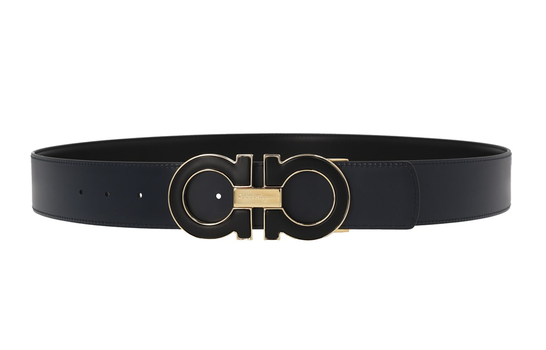 Ferragamo  Black Leather Belt with Smooth Buckle, 4cm Wide. 0754231NERO 圖 3