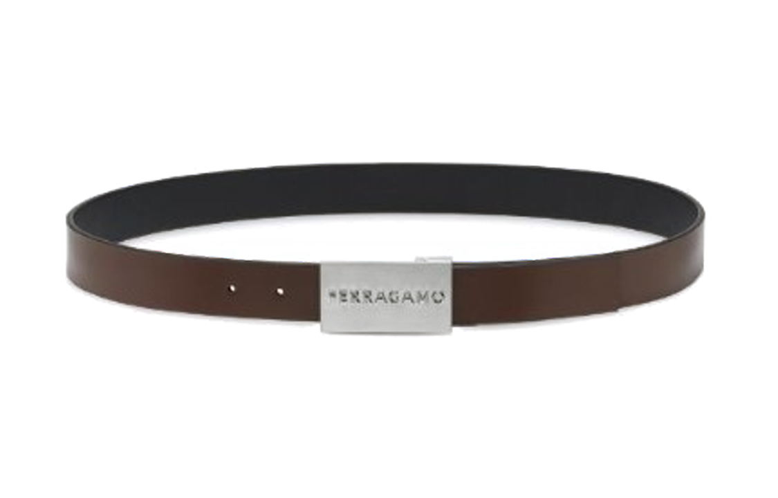 Lookbook FERRAGAMO 黑色皮带配光滑扣头及字母装饰 670260764840