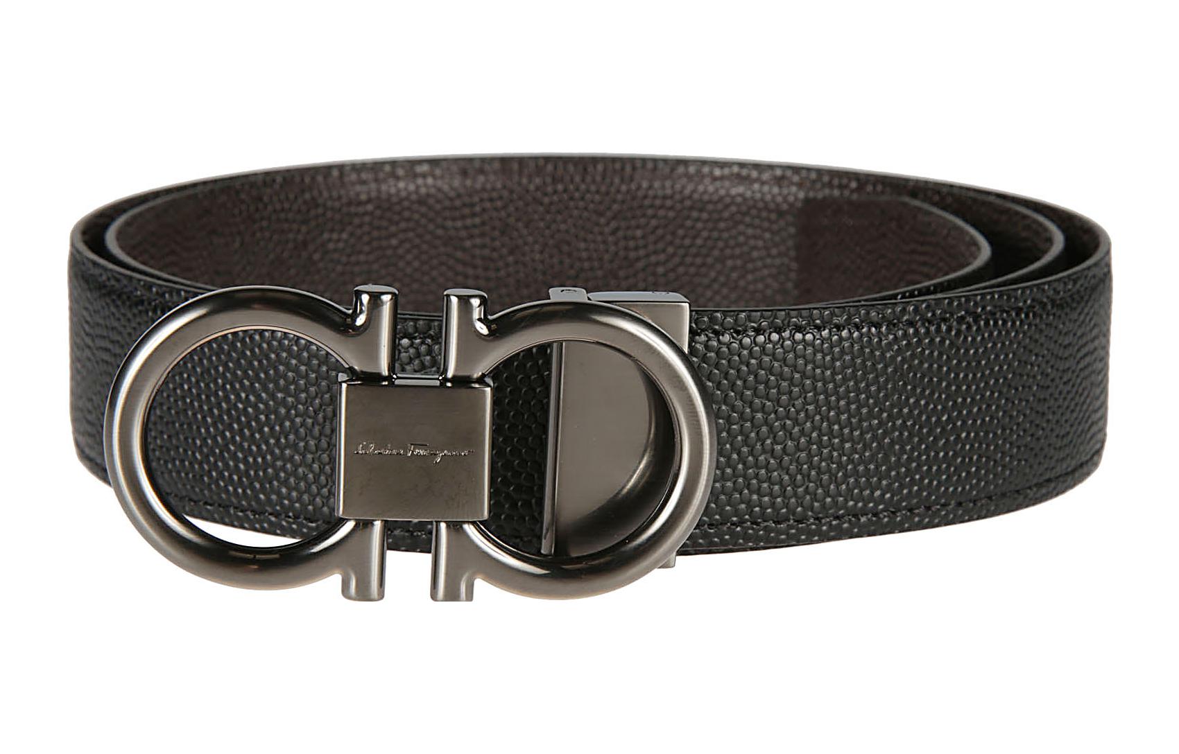 FERRAGAMO  Black Smooth Leather Belt with Buckle - 3.5cm Stylish & Comfortable 679938698949 圖 4