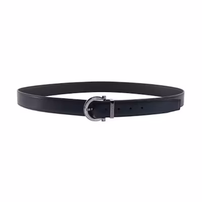 Ferragamo Blue Leather Belt with Logo Design. 670196758760