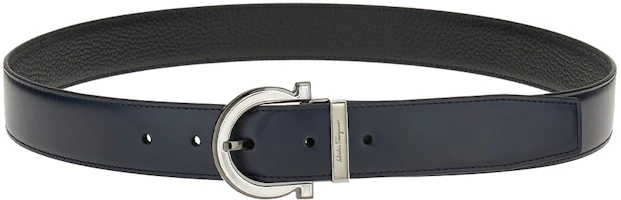 Ferragamo Blue Leather Belt with Simple Pin Buckle, 3.2cm Width. 670196-758760 Ferragamo Blue Leather Belt with Simple Pin Buckle, 3.2cm Width. 670196-758760