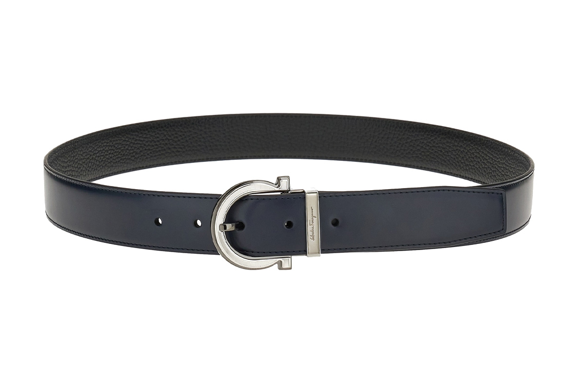 Ferragamo  Blue Leather Belt with Simple Pin Buckle, 3.2cm Width. 670196-758760 圖 2