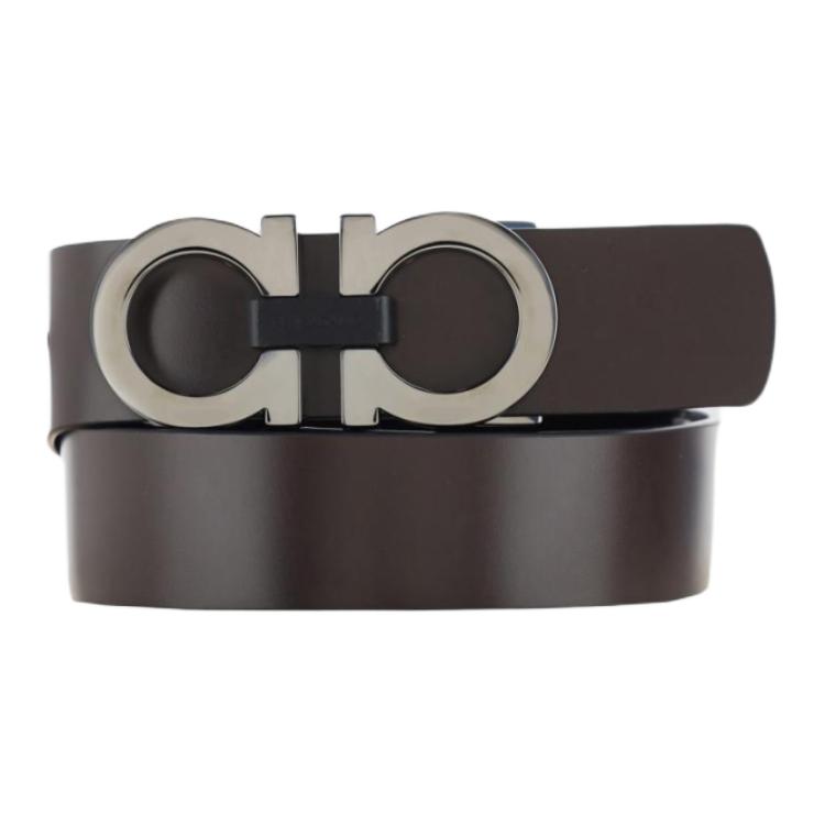 Ferragamo  Brown Leather Belt with Logo Buckle 3.5CM. 678783776310 圖 2