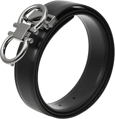 Ferragamo棕色真皮腰带带环装饰,宽3.5cm。 0694531NERO Shop Ferragamo棕色真皮腰带带环装饰,宽3.5cm。 0694531NERO