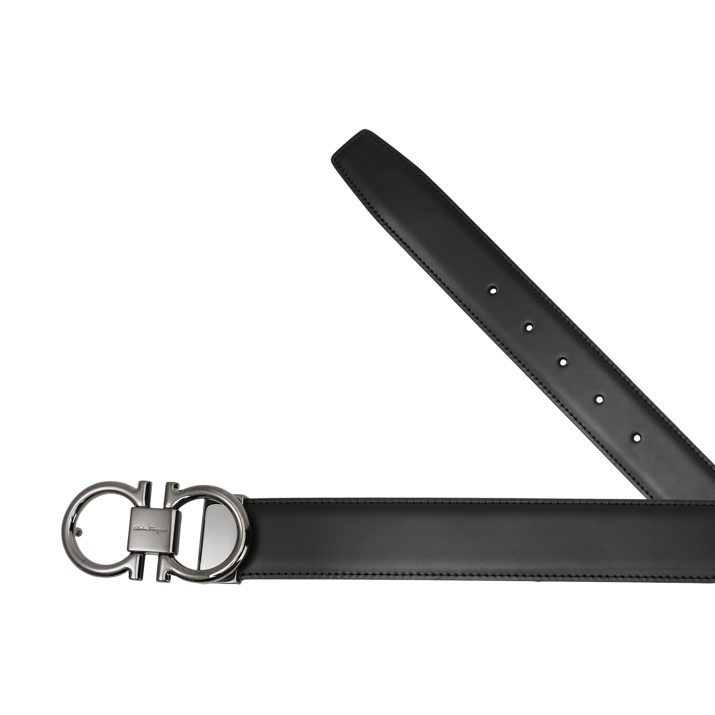 Purchase Ferragamo棕色真皮腰带带环装饰，宽3.5cm。 0694531NERO